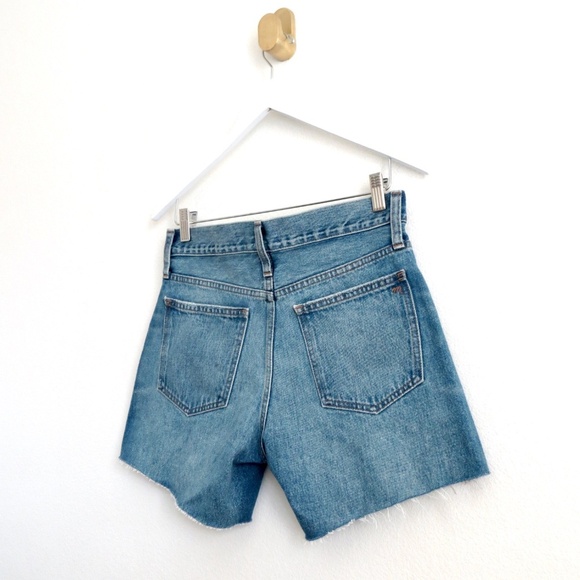 NEW! Madewell Relaxed Mid-Length Denim Shorts Button Fly Blue SZ 25 - Picture 10 of 14